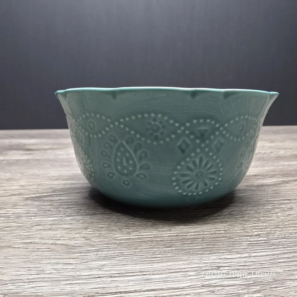 Pioneer Woman Lace Cowgirl Stoneware - Teal -‎ Replacement Bowl
